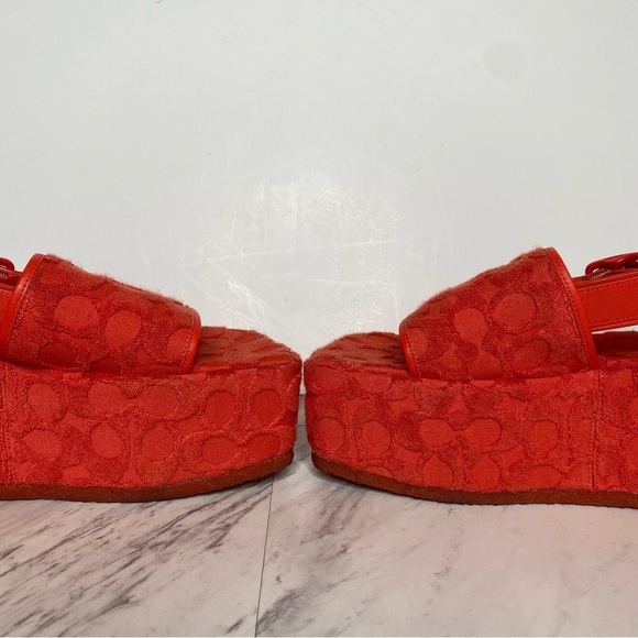Coach Noelle Signature Terry Platform Sandal 7 1/2 B - Picture 6 of 14